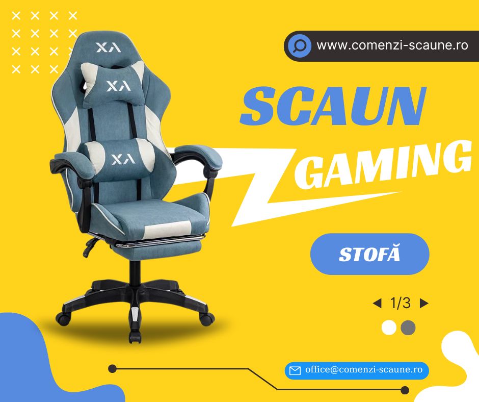 Scaune de gaming Office 295 din stofă cu spătar rabatabil Comenzi-Scaune 1